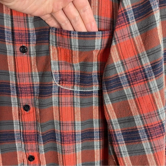 Hartel Fred Segal Flannel Shirt Womens Medium Long Sleeve Button Down Top Red - Picture 5 of 13